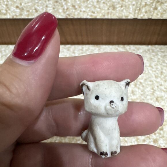 Set Of 3 Ceramic White And Gray Cats Vintage - Picture 2 of 8